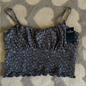 Hollister Navy Floral Crop Top